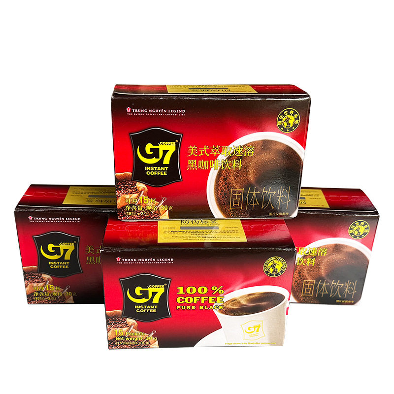 进口越南G7咖啡中原G7纯黑咖啡粉无蔗糖食品电商一件