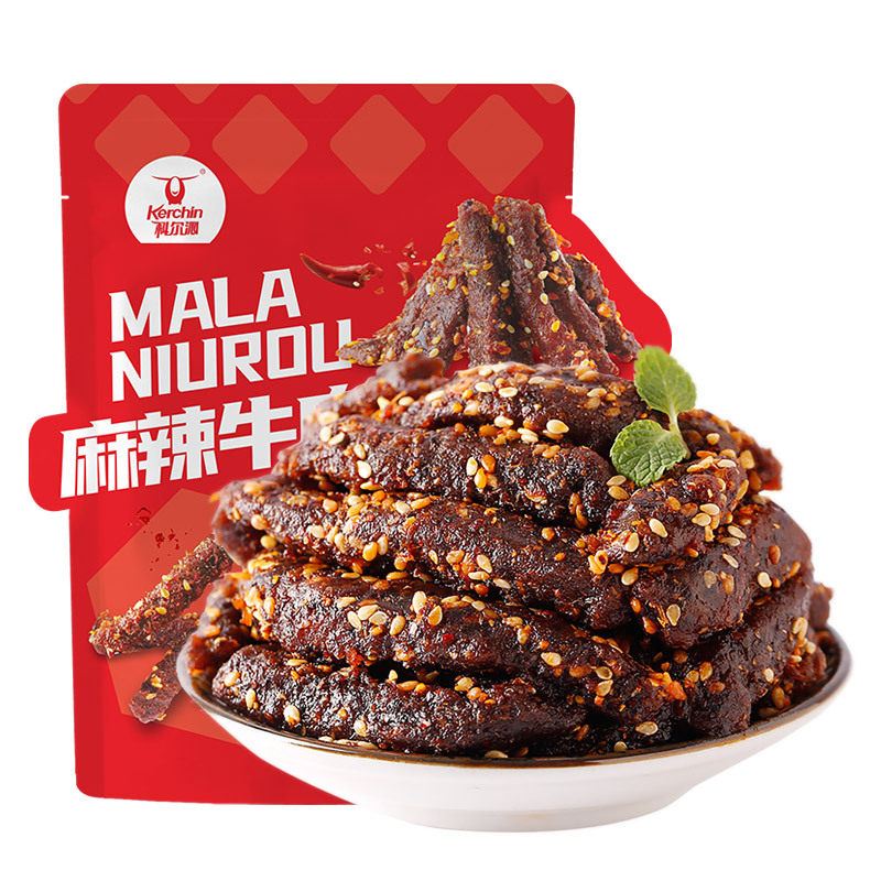 科尔沁麻辣牛肉干52g休闲零食小吃辣卤牛肉工厂