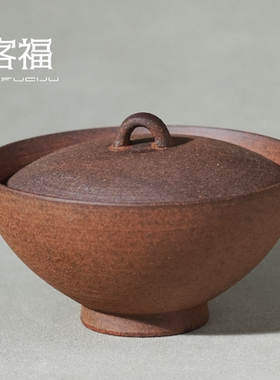 素慕堂老严泥粗泥盖碗