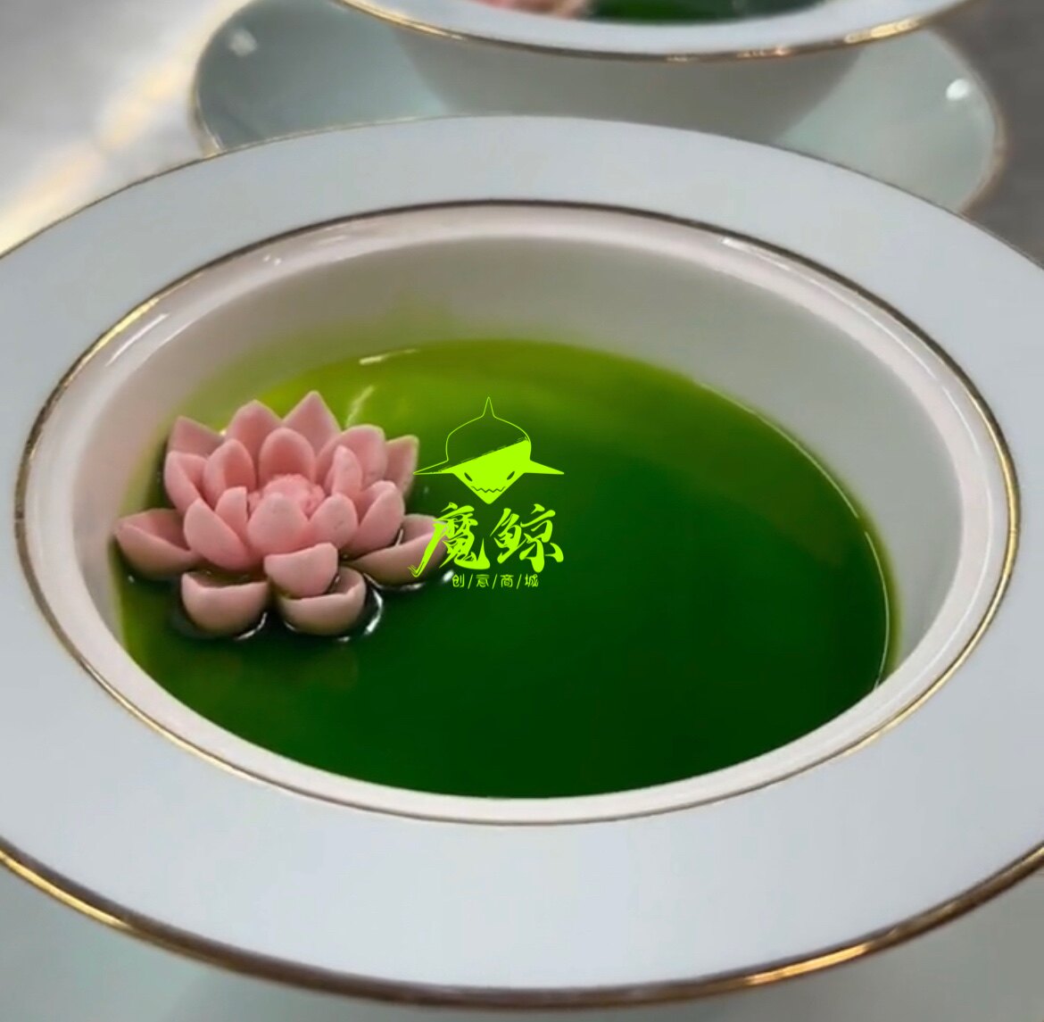 迷迷荷花硅胶磨具立体玫瑰鱼蓉荷花DIY创意模具创意鱼蓉荷花位餐