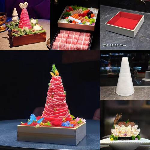 新款肥牛摆盘装饰高端牛肉木盒