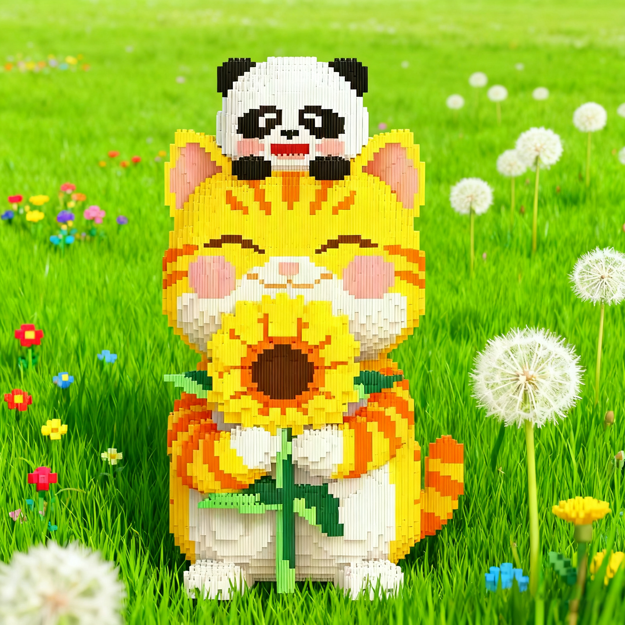 【新款】向日葵橘猫积木