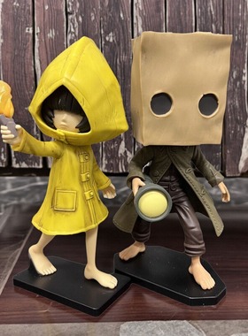 小小梦魇3车载摆件手办摩诺Mono纸袋头小六Six黄色雨衣潮玩礼物男
