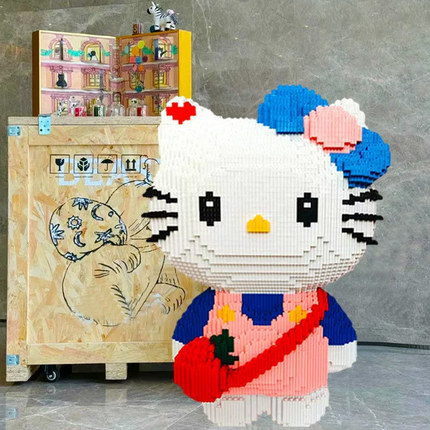 三丽鸥hellokitty凯蒂猫积木玩具kt猫女生高颜值成人版官方旗舰店