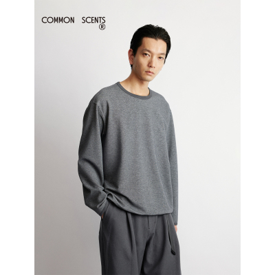 COMMON SCENTS「e.c」易系列300g/m²透气易打理撞色螺纹长袖T恤