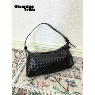 拾遗部落HOME原创 编织腋下月芽软皮单肩手提斜挎三种背法女小包