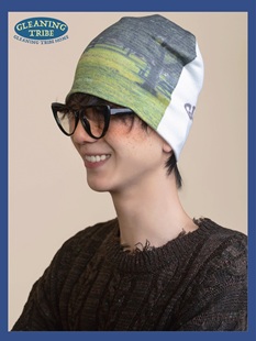 拾遗部落HOME原创 美式复古双面印花弹力透气百搭堆堆帽毛线帽