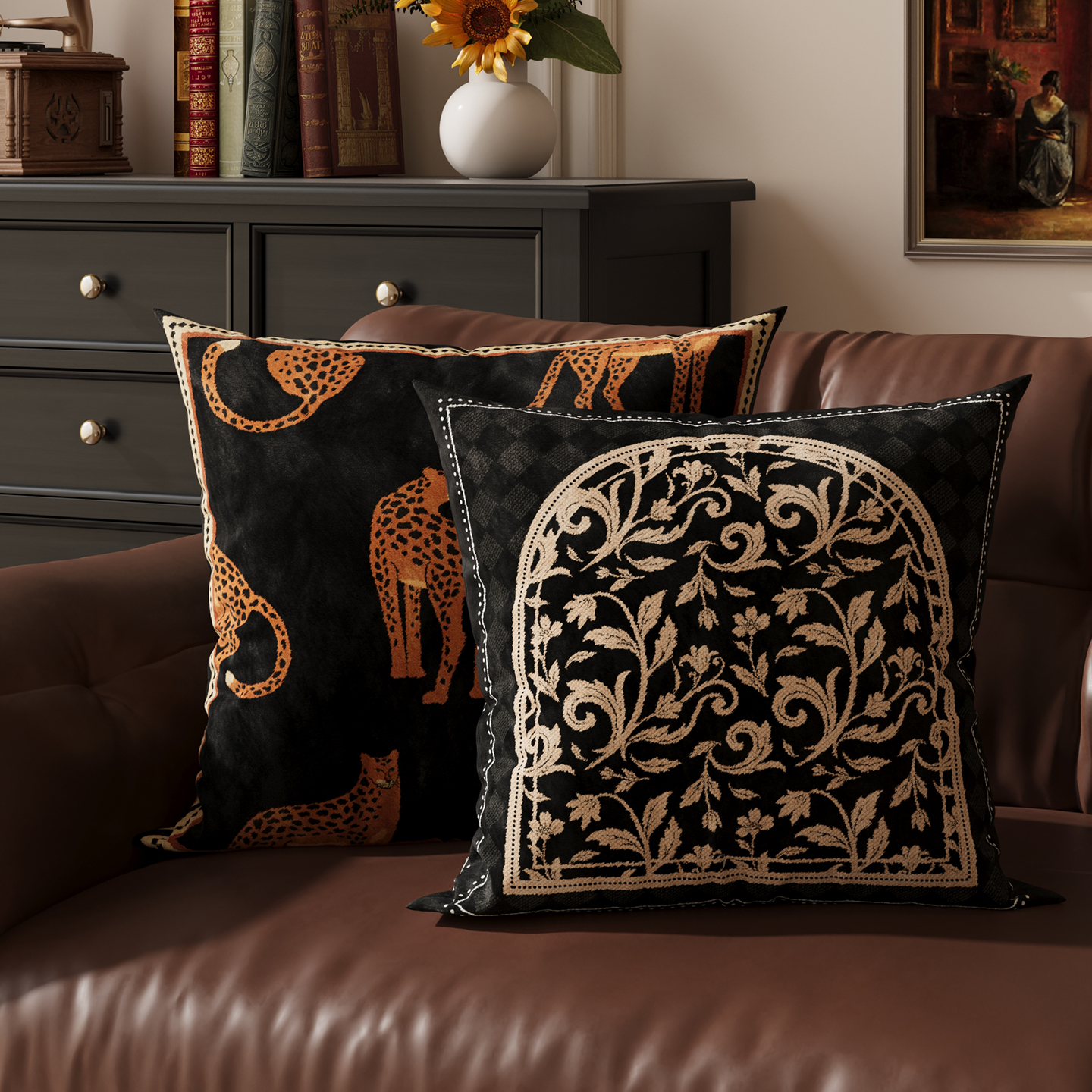 中古风沙发抱枕含芯靠垫子客厅靠背垫床头靠枕套新款车载靠枕垫