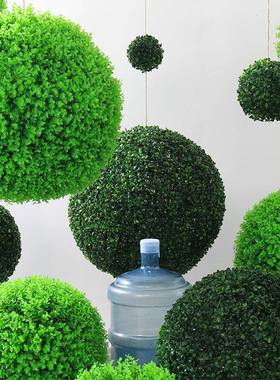 米兰球饰仿真绿植尤加利绿色塑料植物假花球吊ali-6689顶内商室场