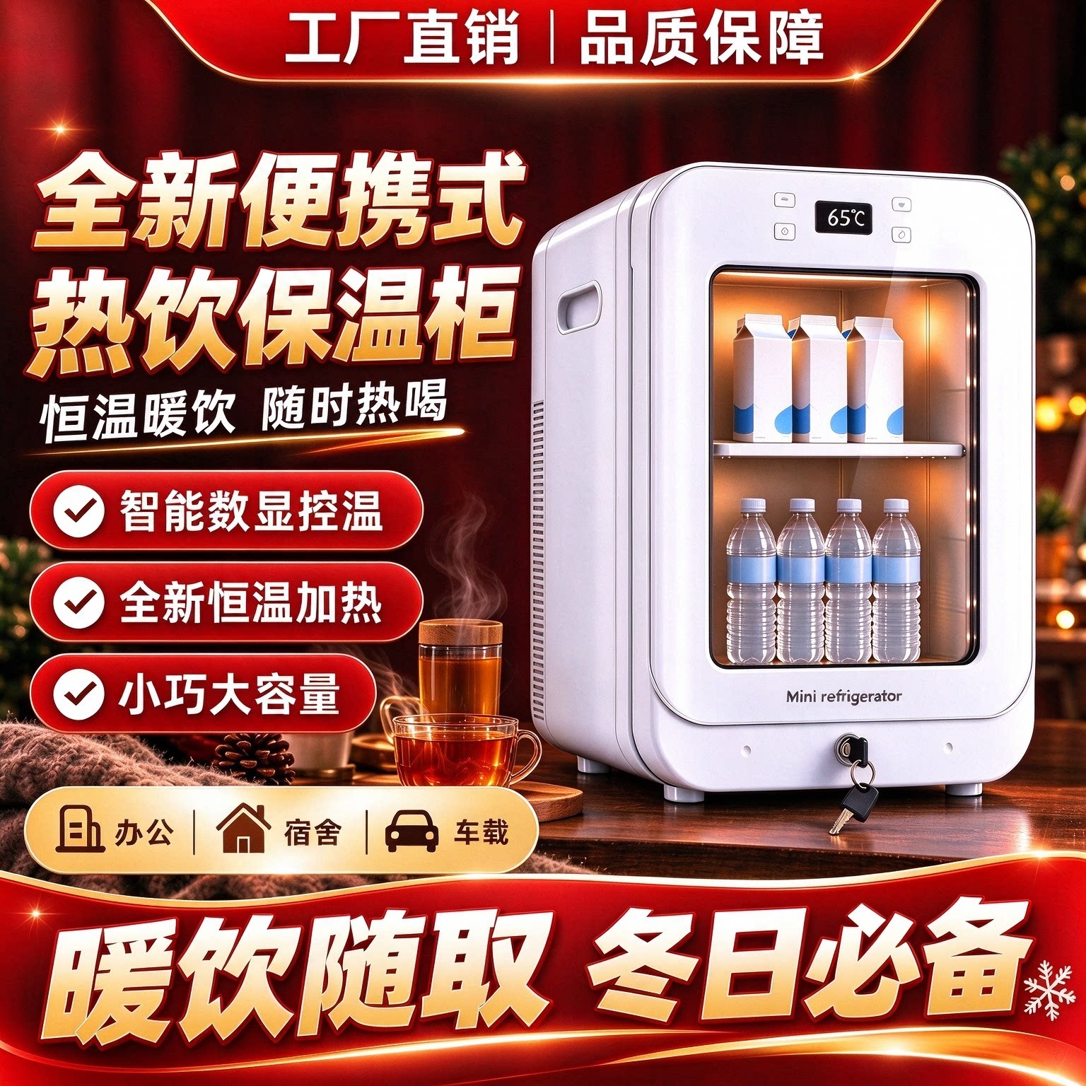 小型便携加热柜恒温牛奶饮料