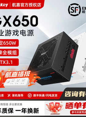 航嘉GX650金牌认证全模组电源750W电竞游戏电脑电源850白色非直出