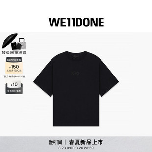 新品 简约短袖 水钻样式 饰logo基础款 T恤宽松休闲 装 WE11DONE26春季