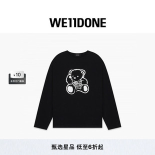 男女同款 线上独家 WE11DONE25新品 T恤街头感潮流 小熊印花长袖