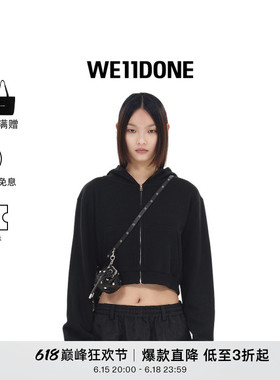 WE11DONE女士火花LOGO拉链连帽衫潮流时尚休闲个性外套