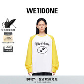字母logo印花宽松长袖 WE11DONE中性男女同款 经典 T恤