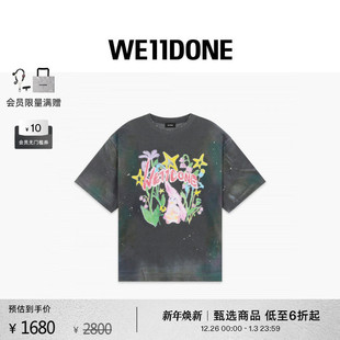 T恤简约印花绘画时尚 Bunny短袖 潮流 男女同款 WE11DONE25秋冬新品