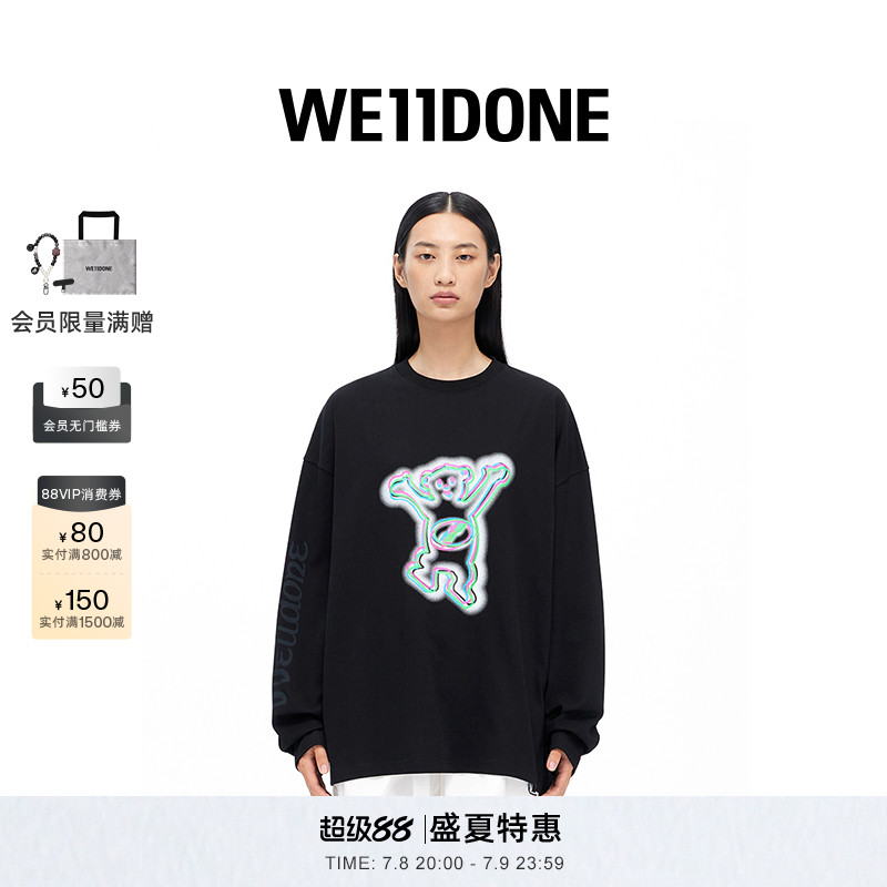 中性长袖WE11DONE印花