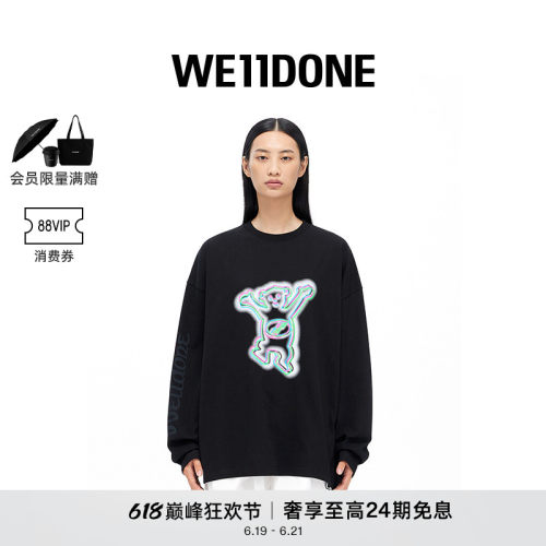 中性长袖WE11DONE印花