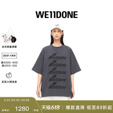 WE11DONE中性男女同款经典字母logo印花时尚休闲圆领短袖T恤