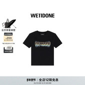 WE11DONE女士波浪LOGO紧身T恤简约时尚 休闲短袖 T恤