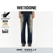 脏洗工艺牛仔裤 做旧潮流 新品 男士 免费改裤 WE11DONE26春季