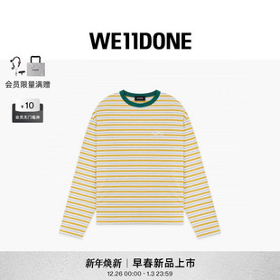 新品 T恤休闲日常时尚 男女同款 条纹长袖 珍珠样式 WE11DONE26春季