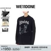 WE11DONE男女同款 印花漂洗长袖 T恤