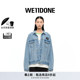 经典 WE11DONE中性男女同款 圆形logo徽标休闲牛仔外套 明星同款