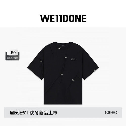 【WE11DONE X Helinox】WE11DONE26早秋男女同款穿孔细节设计T恤