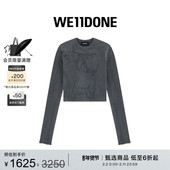 WE11DONE女士合身印花圆领长袖 T恤