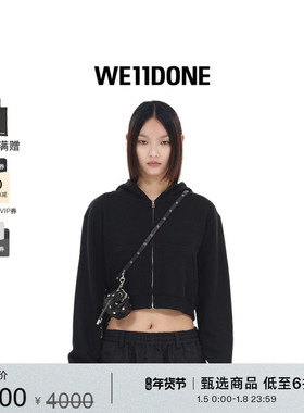 WE11DONE女士火花LOGO拉链连帽衫潮流时尚休闲个性外套