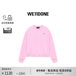 WE11DONE中性男女同款 logo贴标刺绣圆领卫衣套头衫