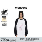 T恤 泰迪熊印花插肩休闲长袖 明星同款 WE11DONE中性男女同款