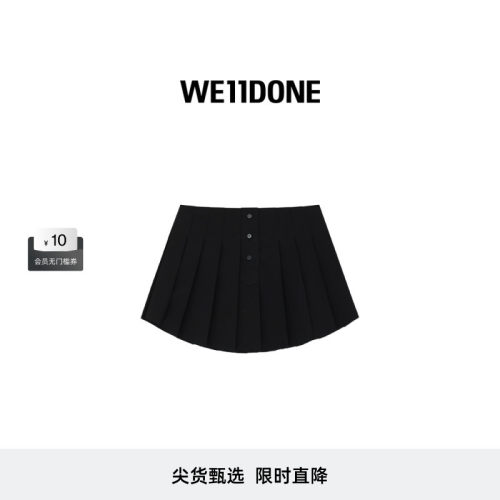 女士工字褶WE11DONE迷你裙