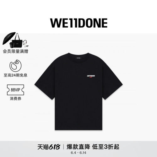 【线上独家】WE11DONE25男女同款经典圆领短袖T恤休闲简约风日常