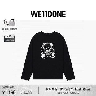 小熊印花长袖 男女同款 WE11DONE25新品 T恤街头感潮流 线上独家