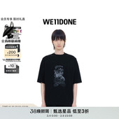 WE11DONE中性男女同款 圆领T恤 休闲宽松过染印花短袖
