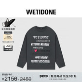 WE11DONE中性男女同款 爱心图案字母LOGO印花长袖 T恤