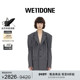 明星同款 WE11DONE男士 经典 深灰色抽褶羊毛西装 外套