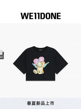 WE11DONE26春季新品女士天使泰迪熊印花短款T恤时尚潮流休闲