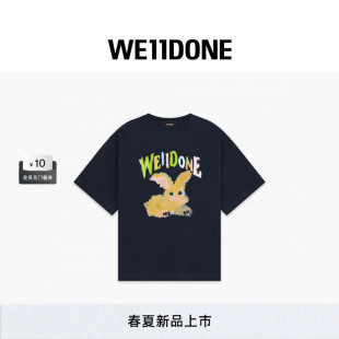 趣味彩绘兔子短袖 T恤 男女同款 新品 明星同款 WE11DONE26春季