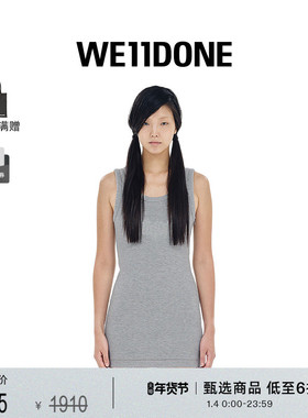 WE11DONE女士水钻样式平纹针织背心连衣裙