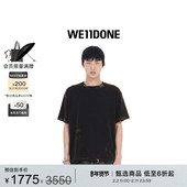 WE11DONE男女同款 穿孔细节T恤潮流做旧朋克风圆领短袖
