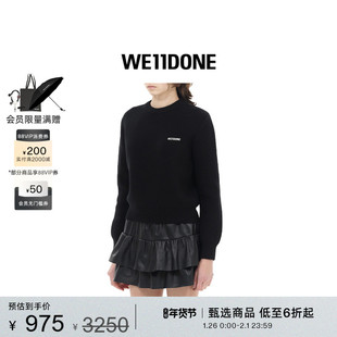 WE11DONE女士简约休闲经典套头圆领针织毛衣