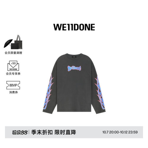 字母火花logo长袖T恤