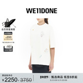 图案漂洗T恤 水钻样式 明星同款 WE11DONE男女同款