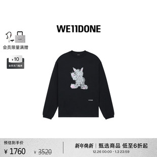 WE11DONE男女同款 宽松怪兽印休闲宽松花T恤