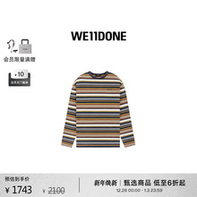 WE11DONE男女同款航海风条纹长袖T恤简约宽松休闲潮流上衣