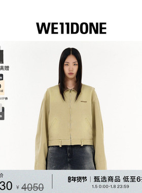 WE11DONE25早秋女士褪色效果工装夹克简约翻领小logo外套
