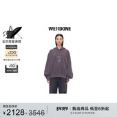 WE11DONE中性男女同款 小熊系列logo印花图案宽松连帽卫衣